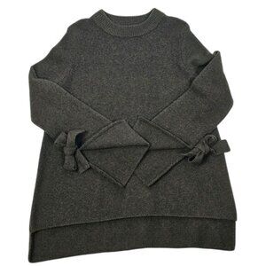 Antonio Melani Wool Alpaca Blend Sweater XS Olive Bow Slit Sleeve Quiet Luxury